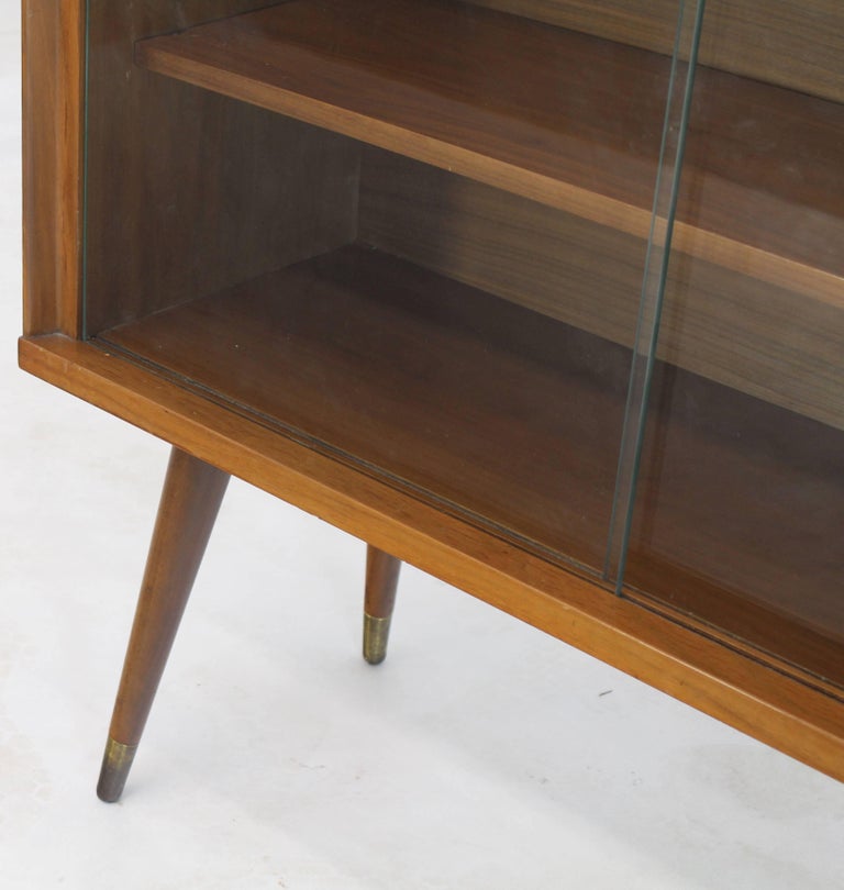 Mid Century Modern Bookcase Cabinet, Modern Bookcase With Glass Doors