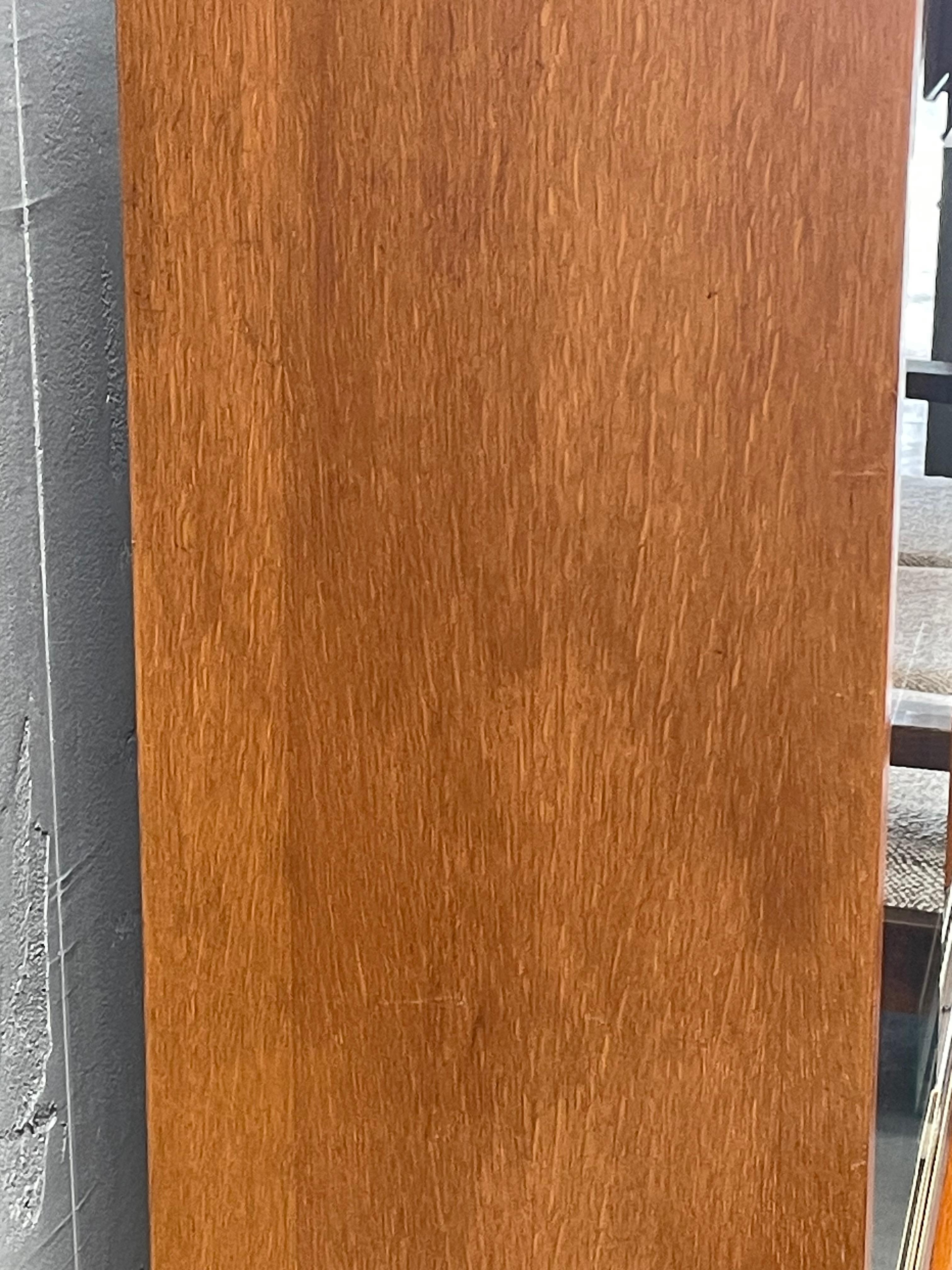 Sliding Glass Two Front Door Oak Cabinet, France, 1950s 1