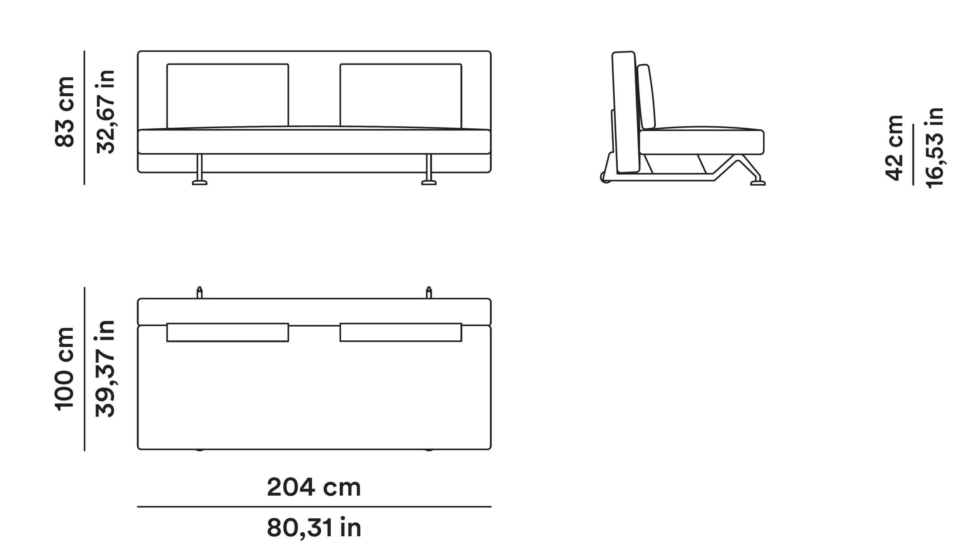 Contemporary Sliding - Sofa bed by Pietro Arosio for Tacchini For Sale