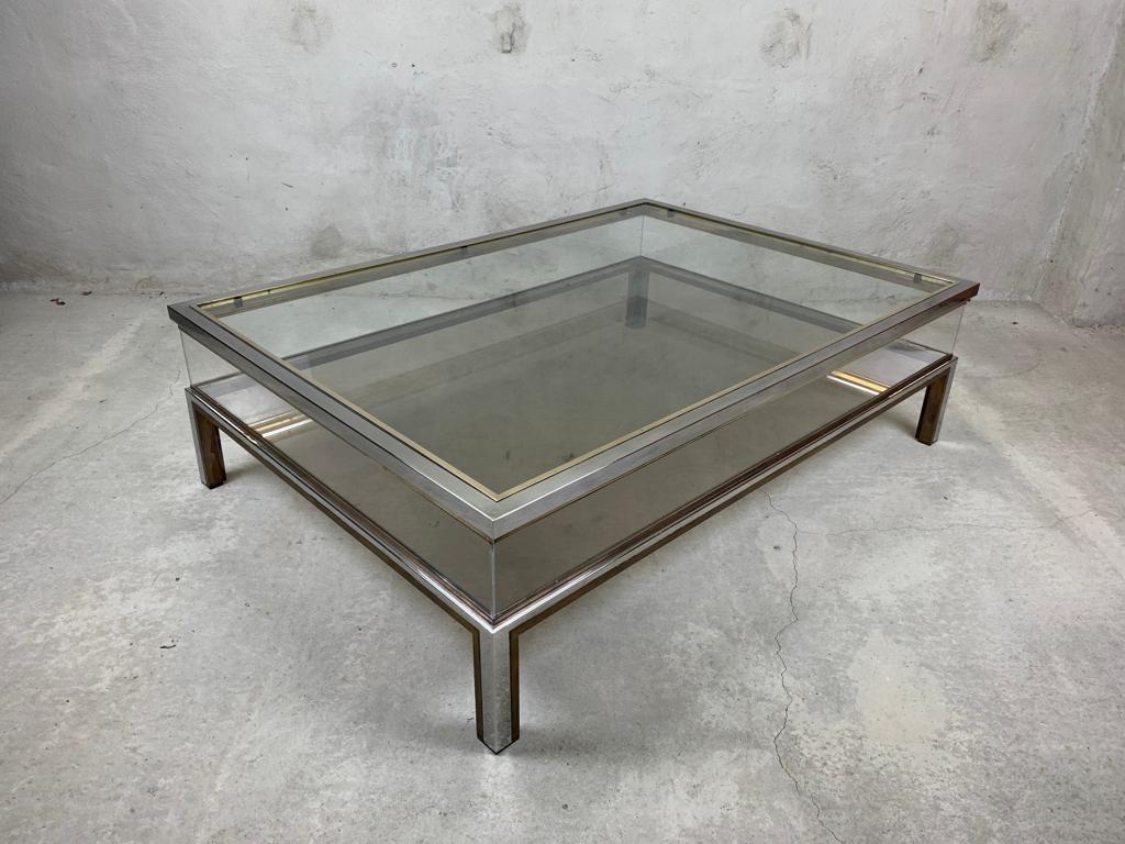 Hollywood Regency Sliding Top Coffee Table By Belgochrom, 1970s For Sale