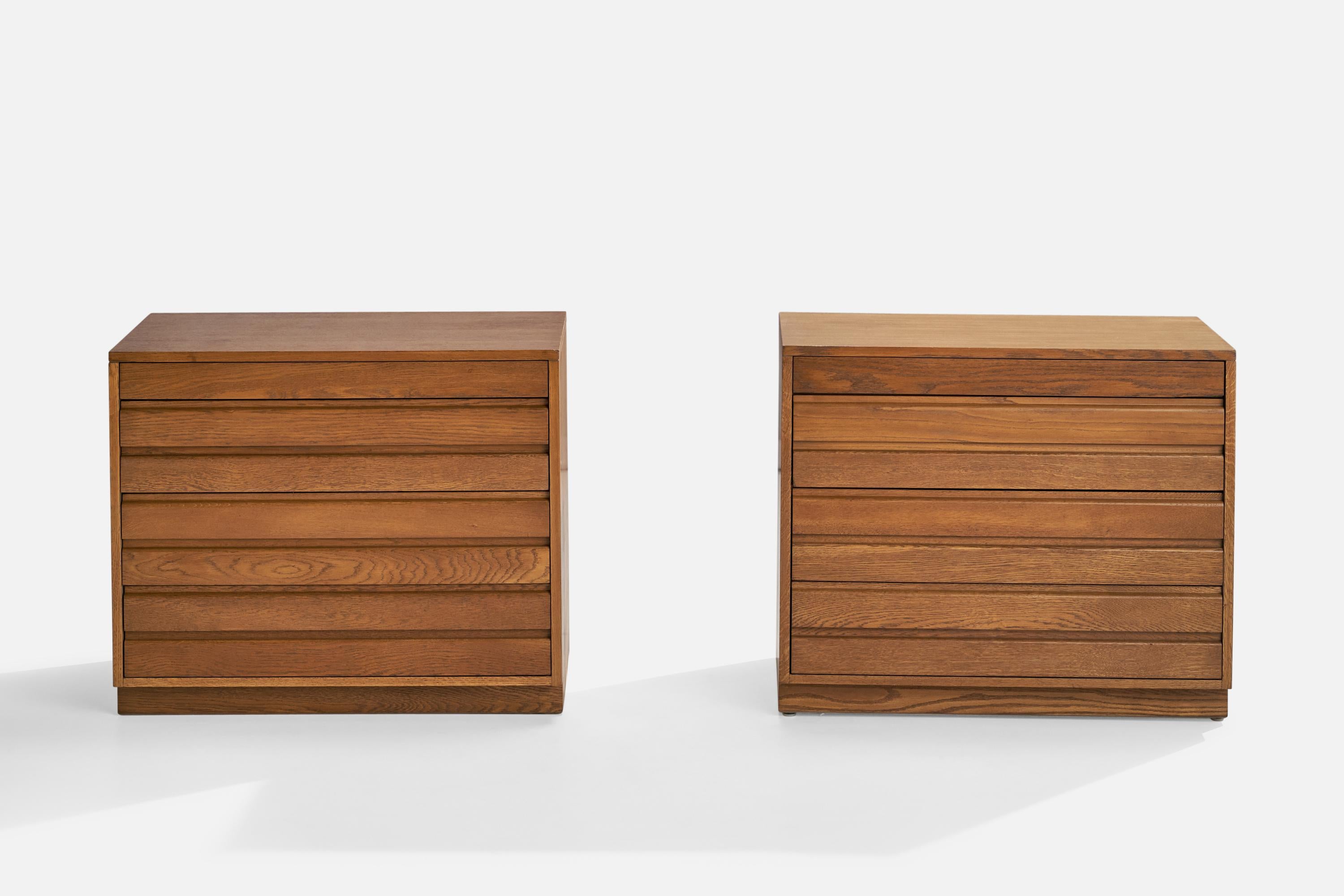 Mid-Century Modern Sligh Furniture, Chests of Drawers, Oak, USA, 1950s For Sale