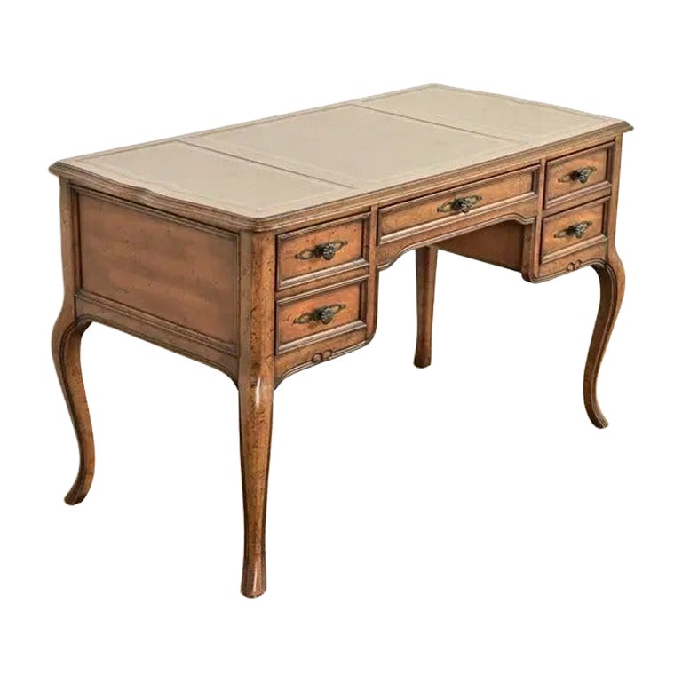 Sligh Furniture French Provincial Fruitwood Bureau Plat Desk, Circa 1960s