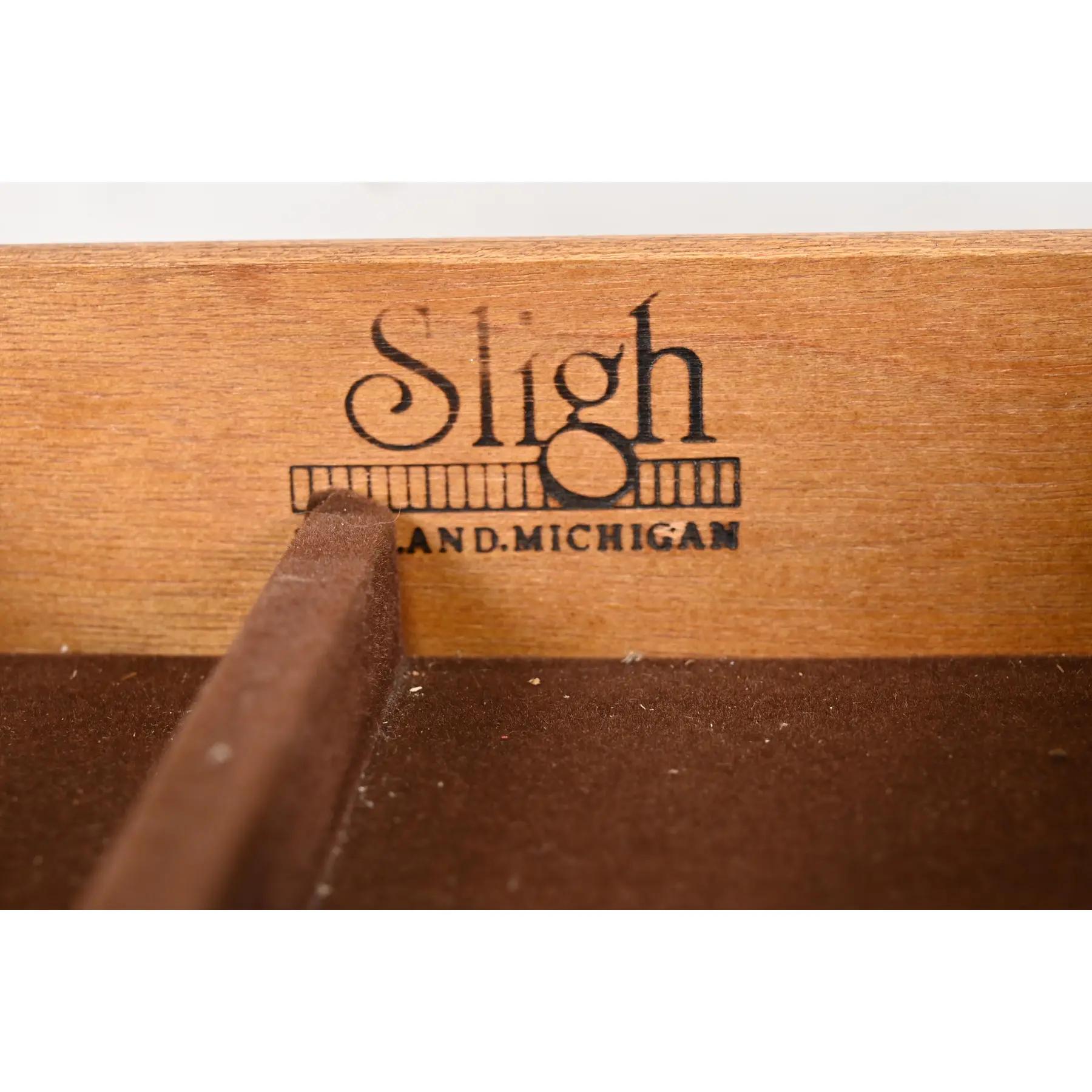 Sligh Georgian Flame Mahogany Leather Top Executive Writing Desk 2