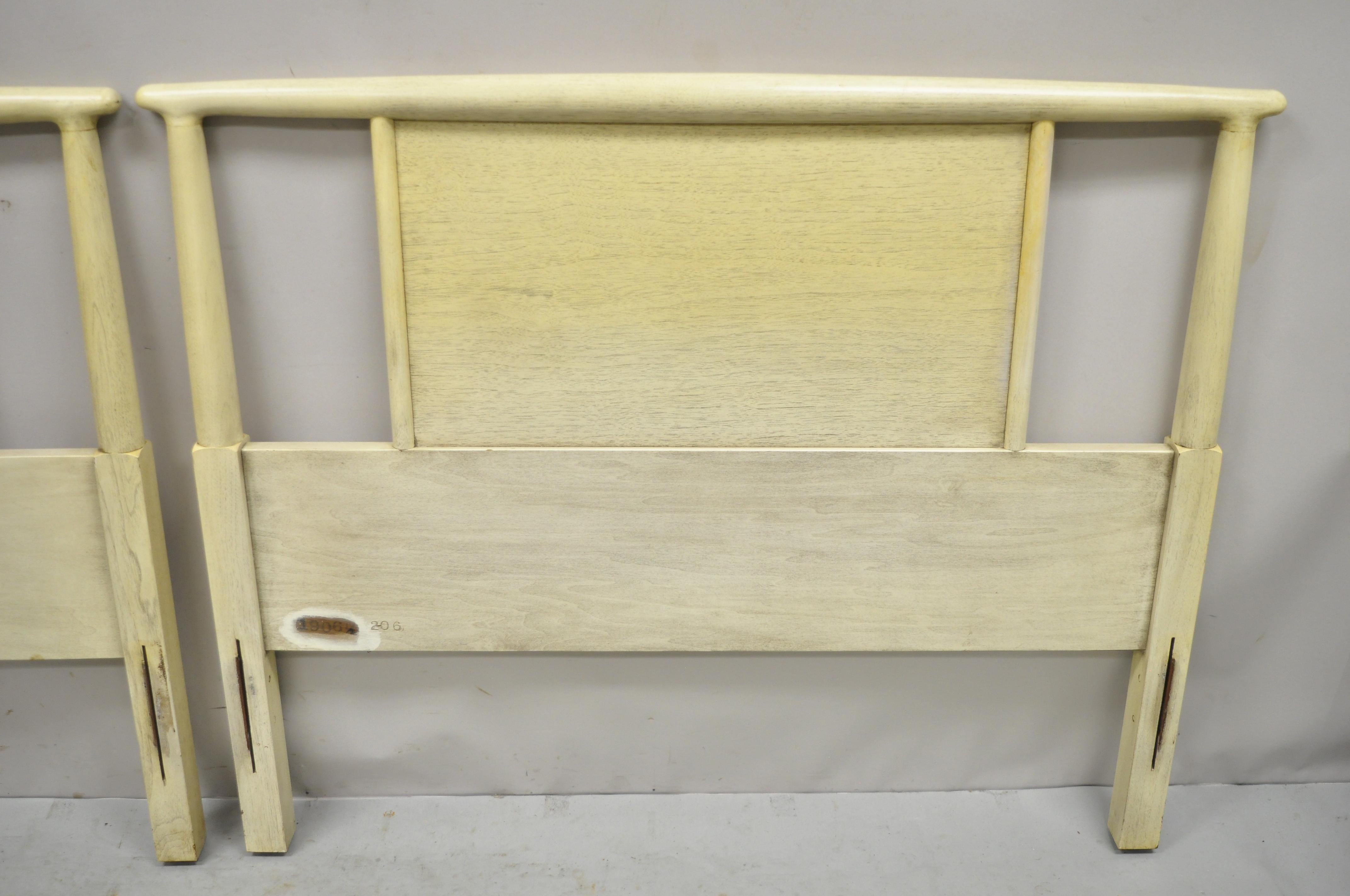 Mid-Century Modern Sligh Mid Century Modern Mahogany Modernist Single Twin Bed Headboards, a Pair