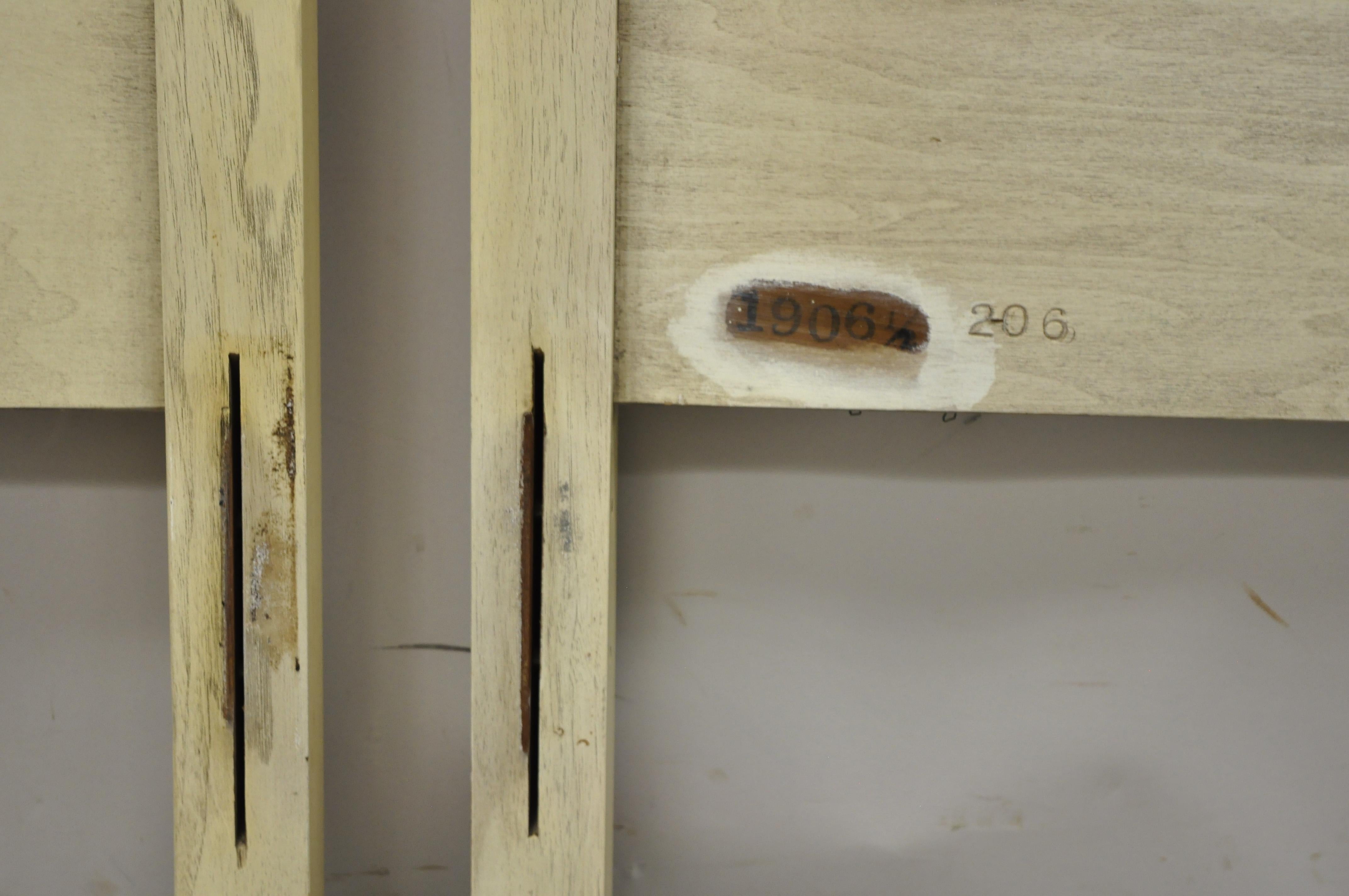 20th Century Sligh Mid Century Modern Mahogany Modernist Single Twin Bed Headboards, a Pair