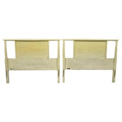 Sligh Mid Century Modern Mahogany Modernist Single Twin Bed Headboards - a Pair