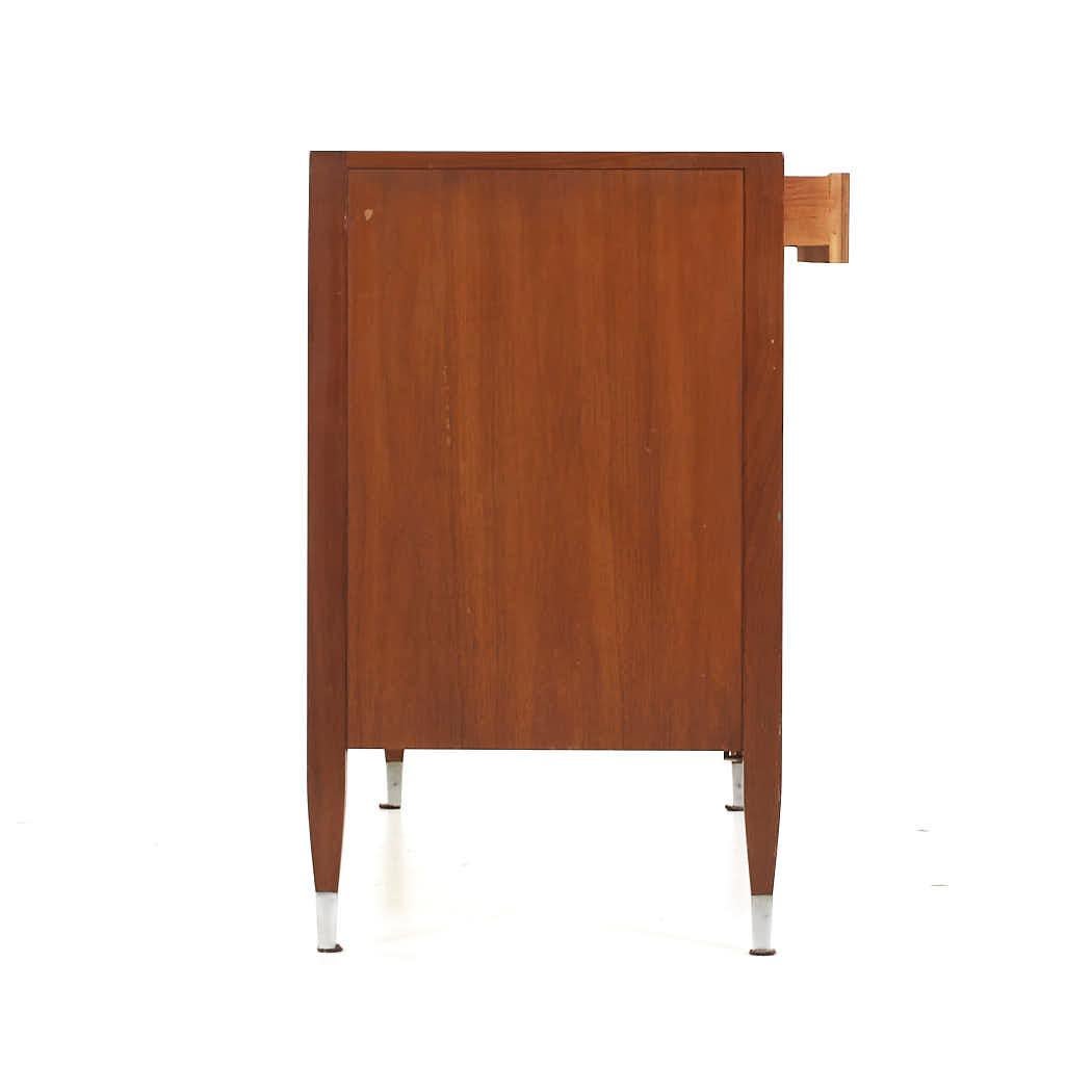American Sligh Mid Century Walnut and Brass Buffet For Sale