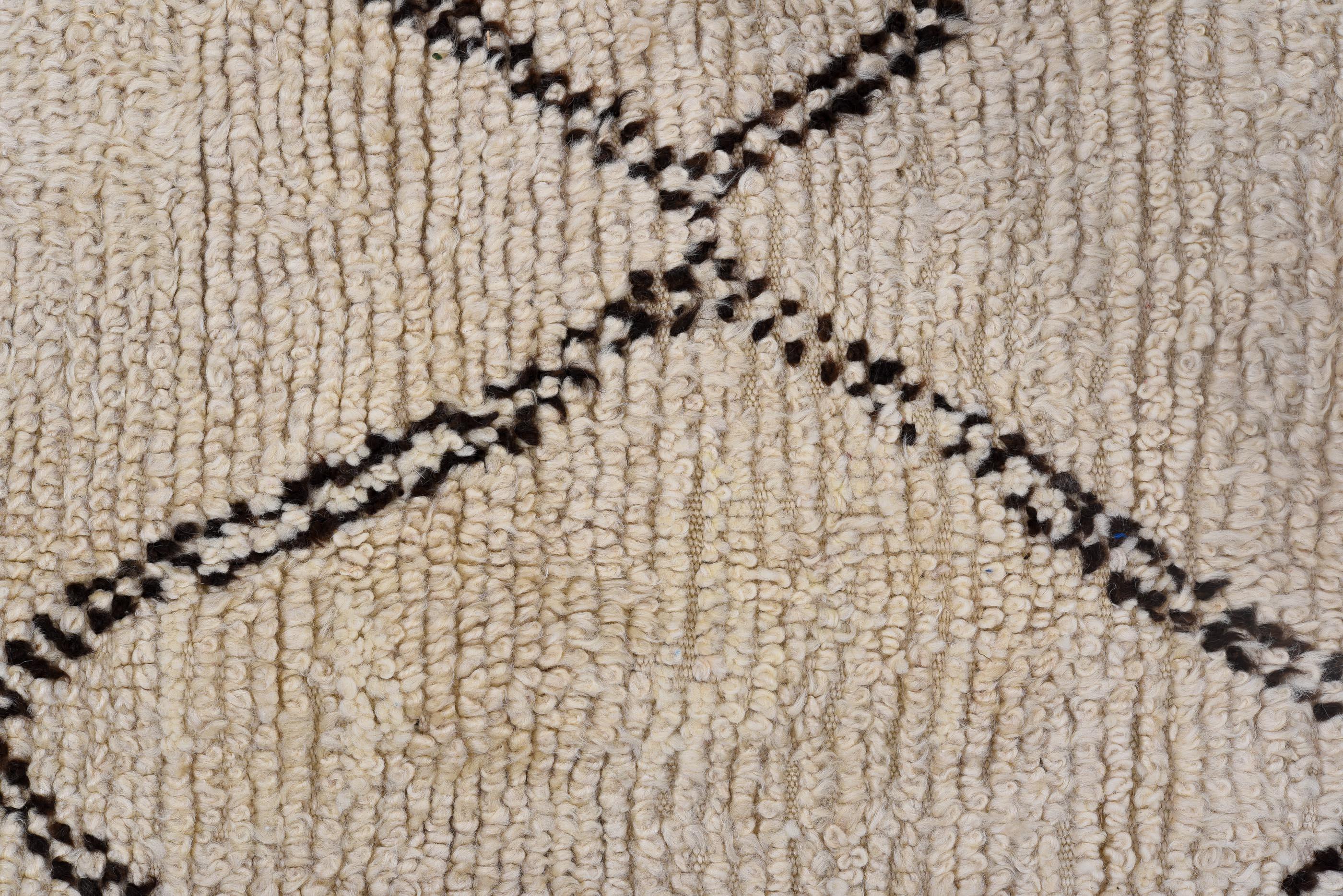 Slightly Broken Trellis Ivory Wool Moroccan For Sale 1