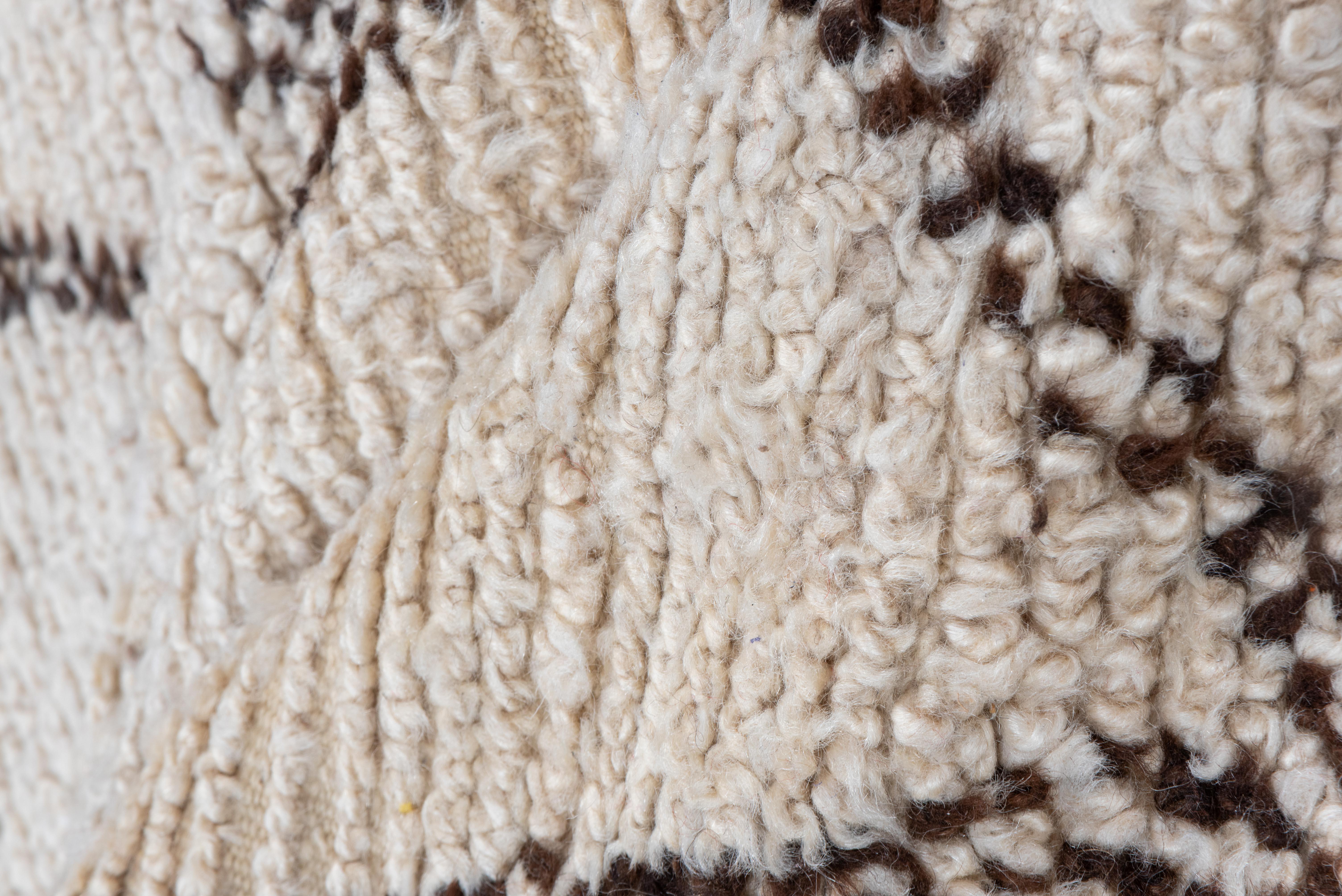 Slightly Broken Trellis Ivory Wool Moroccan For Sale 3