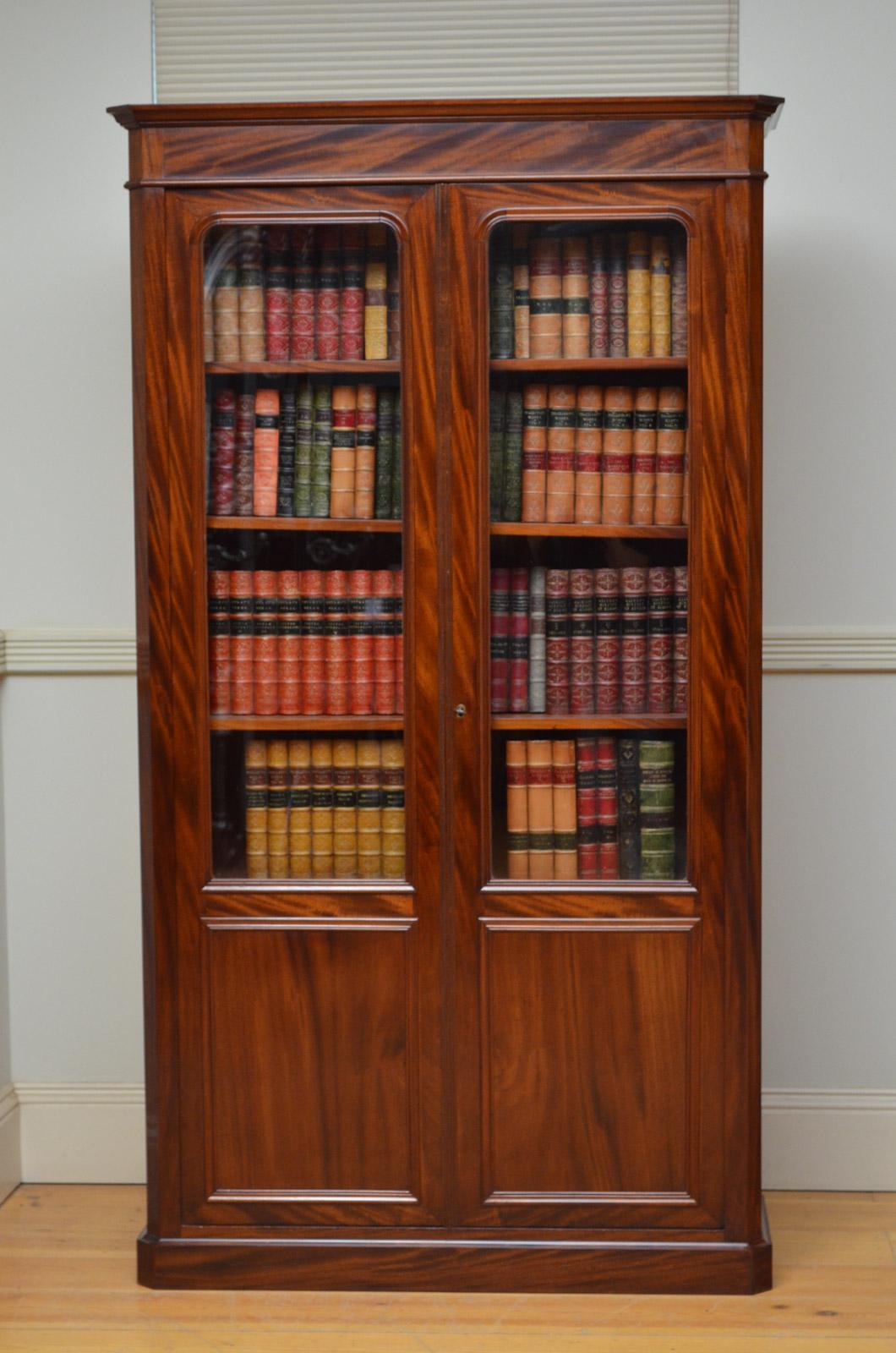 Victorian Slim 19th Century French Mahogany Bookcase