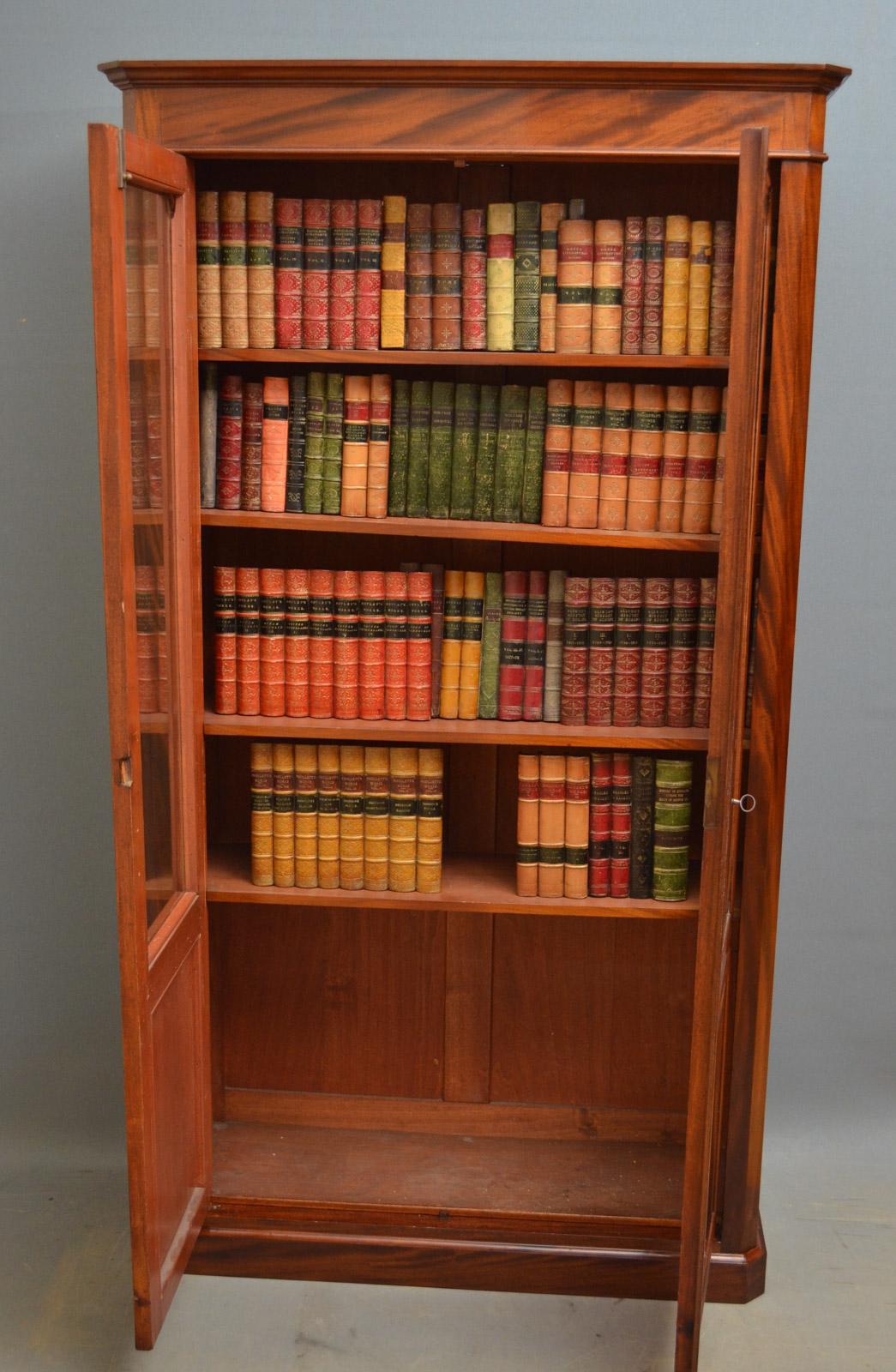 Slim 19th Century French Mahogany Bookcase 1