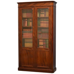 Antique Slim 19th Century French Mahogany Bookcase