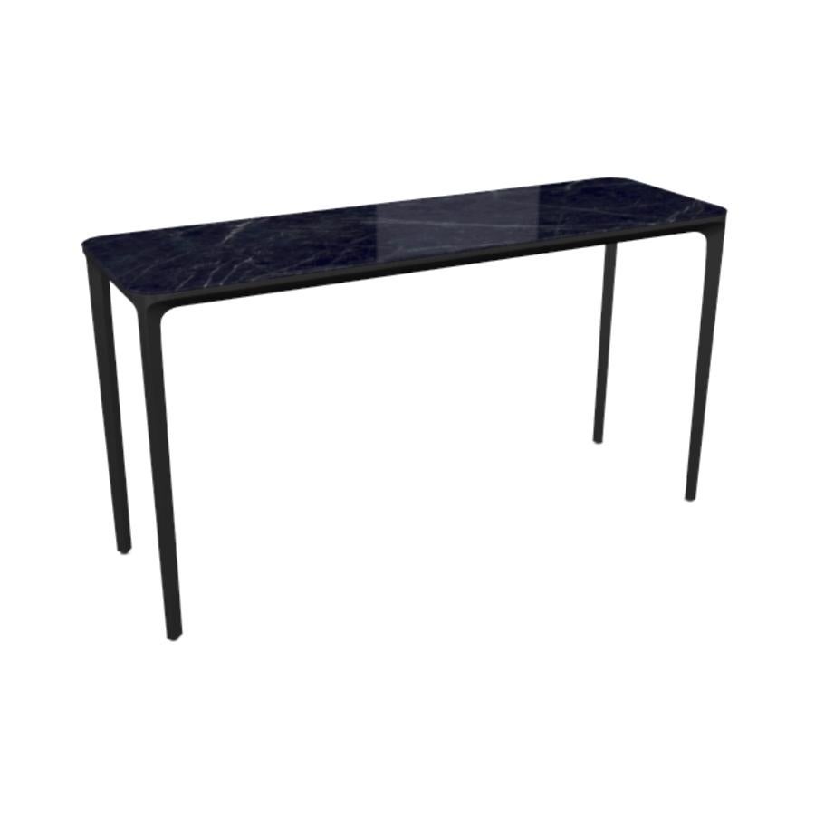 Modern In Stock in Los Angeles, Slim Black Ceramic 4 Legs Console, Made in Italy