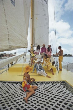 Vintage Slim Aarons, A Colorful Crew, Bermuda, June 1970. C-print Estate Stamped Edition