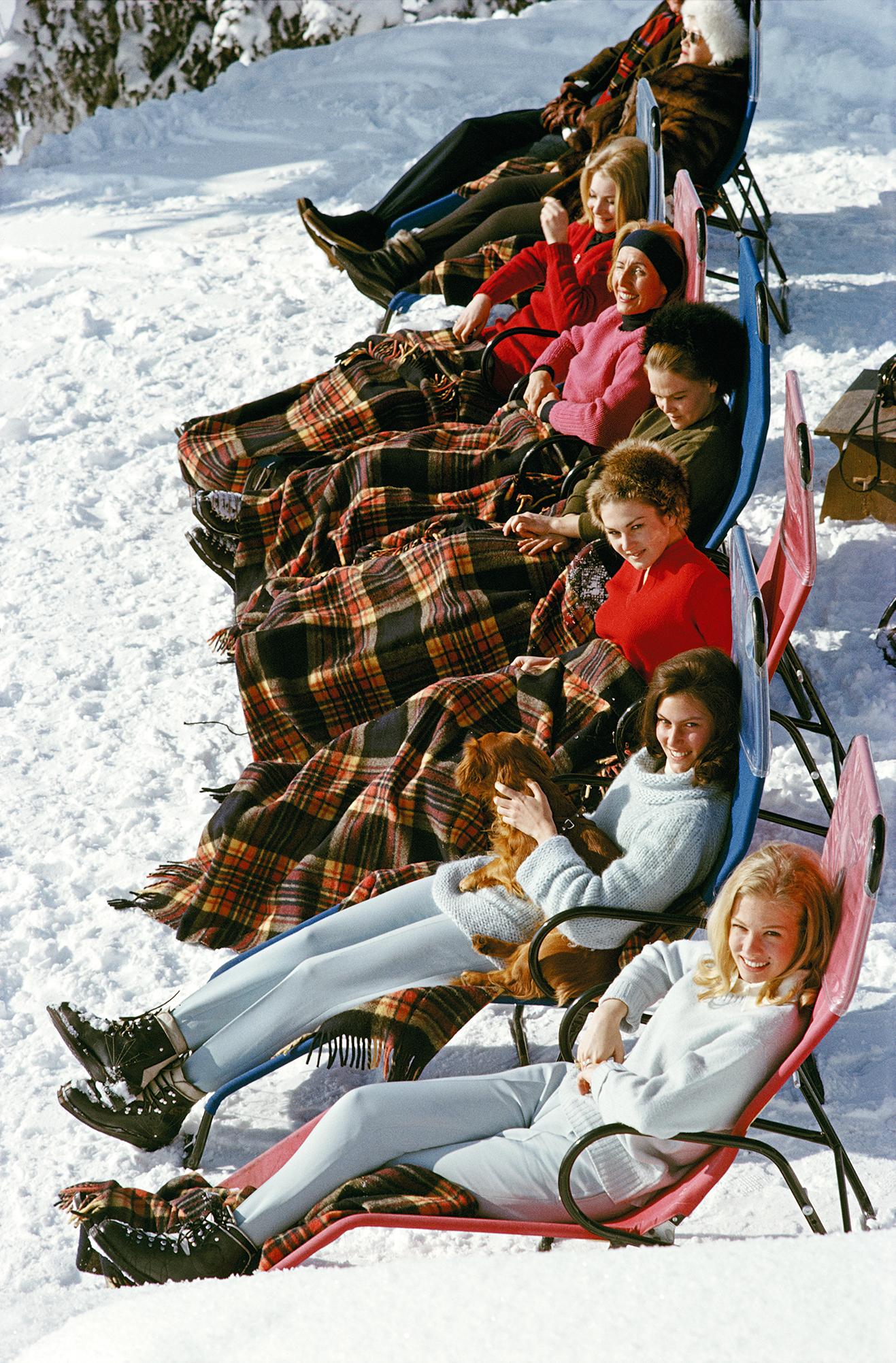 Slim Aarons Color Photograph - Apres Ski, Gstaad, Switzerland, Estate Edition