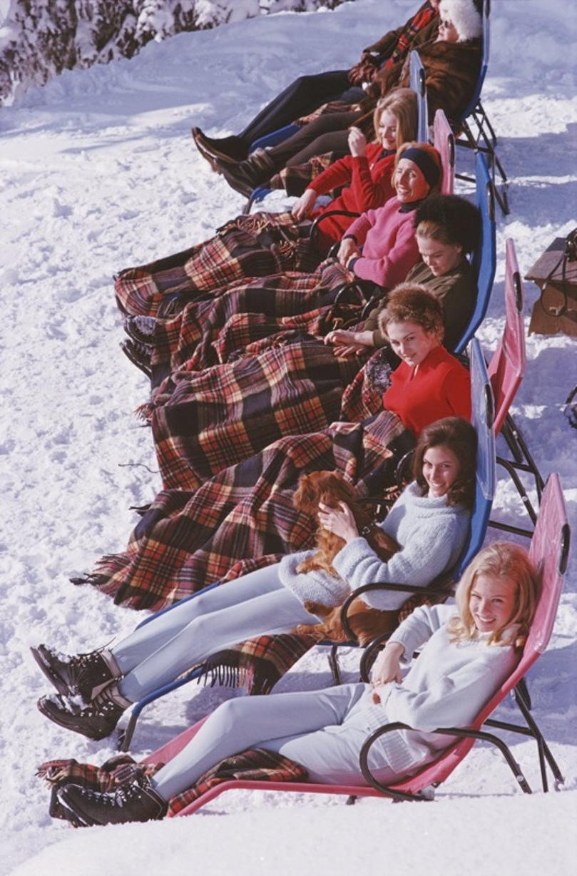 Apres Ski 
1963
by Slim Aarons

Slim Aarons Limited Estate Edition

A group of women reclining on the snow in Gstaad with rugs covering their knees, 1963

unframed
c type print
printed 2023
20 × 16 inches - paper size


Limited to 150 prints only –