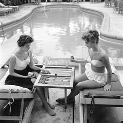 Vintage Backgammon By The Pool