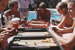 Backgammon Players - Swimming Pool Board Games Backgammon Summer Vacations