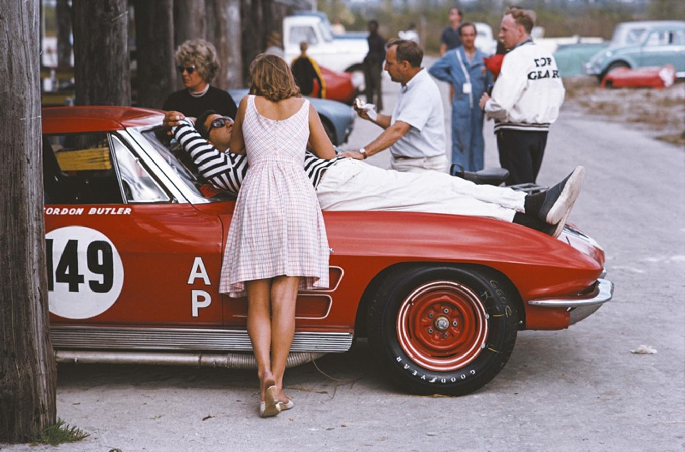 Bahamas Speed Week 
1963
by Slim Aarons

Slim Aarons Limited Estate Edition

Gordon Butler’s Chevrolet Corvette Sting Ray at the Bahamas Speed Week at the Oakes Course, Nassau, December 1963. 

unframed
c type print
printed 2023
16×20 inches - paper