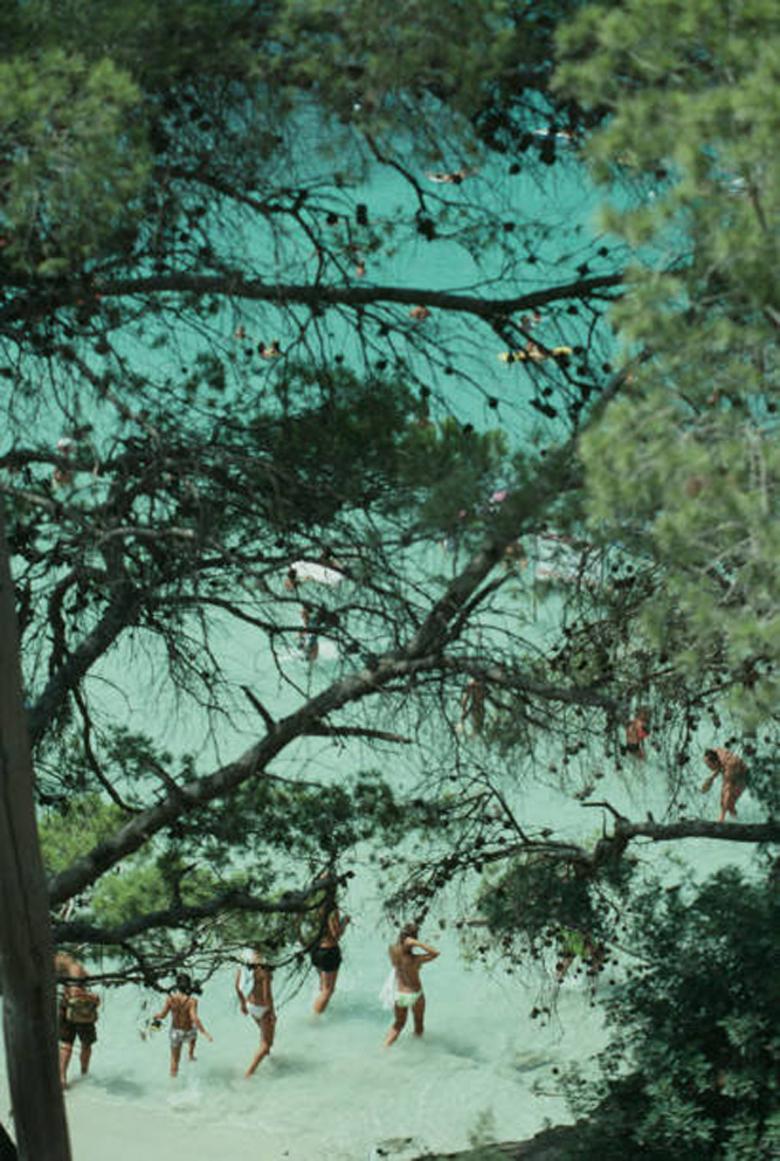 Slim Aarons Portrait Photograph - Beach Near Portinatx, Ibiza, Estate Edition, Landscape Photograph