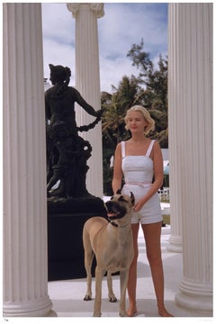 C. Z. Guest With Her Great Dane 1955 - Slim Aarons Estate Stamped