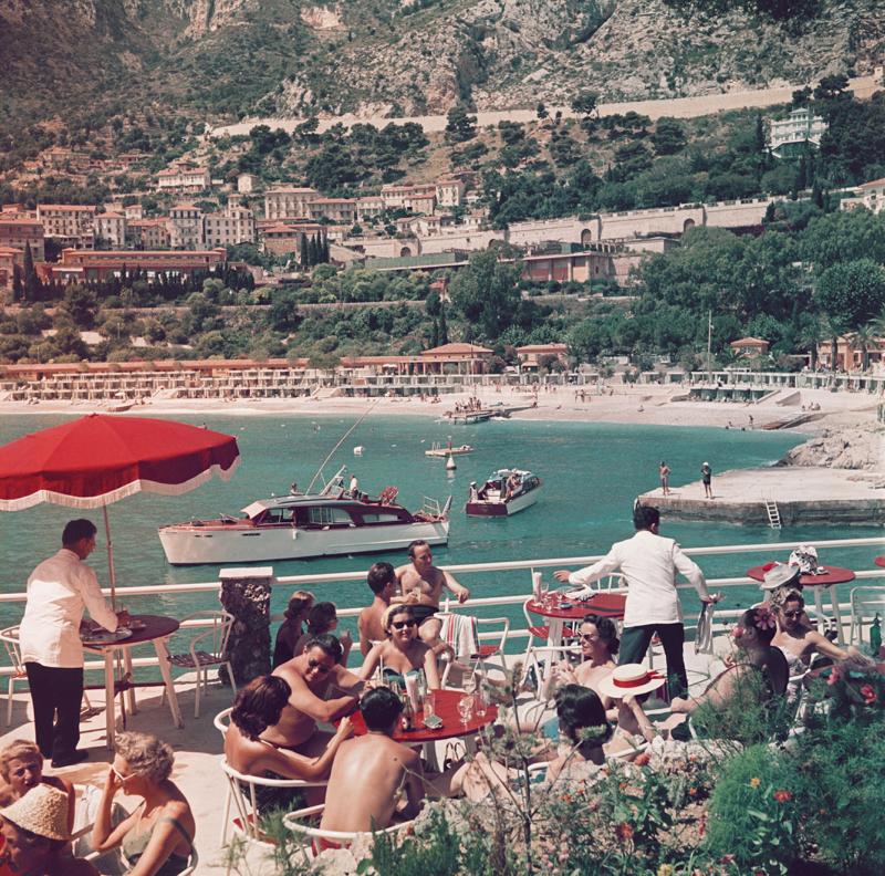 Slim Aarons Landscape Photograph - Cafe Terrace In Nice (1957) Limited Estate Stamped - Grande XL