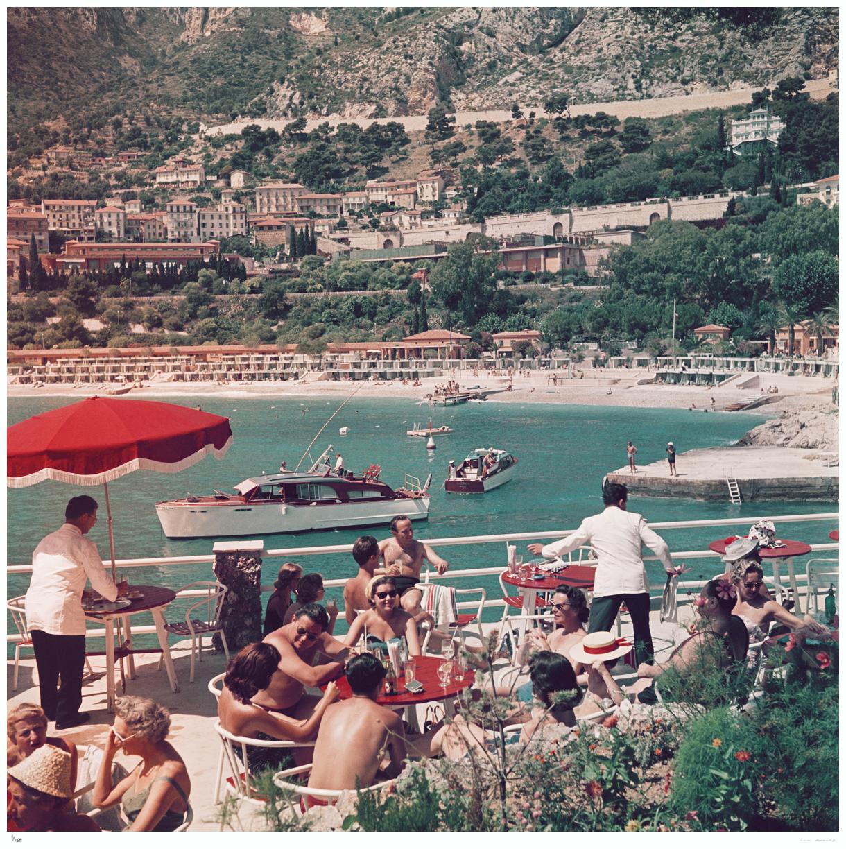 Cafe Terrace In Nice 1957 - Slim Aarons Estate Stamped