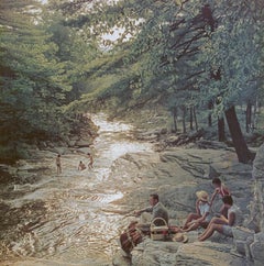 Campbell Falls Picnic Slim Aarons Estate Stamped Print