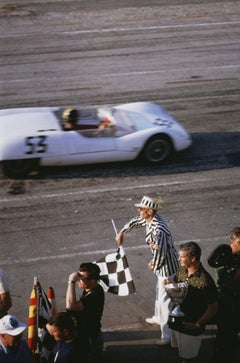 Retro Checkered Flag Slim Aarons Estate Stamped Print