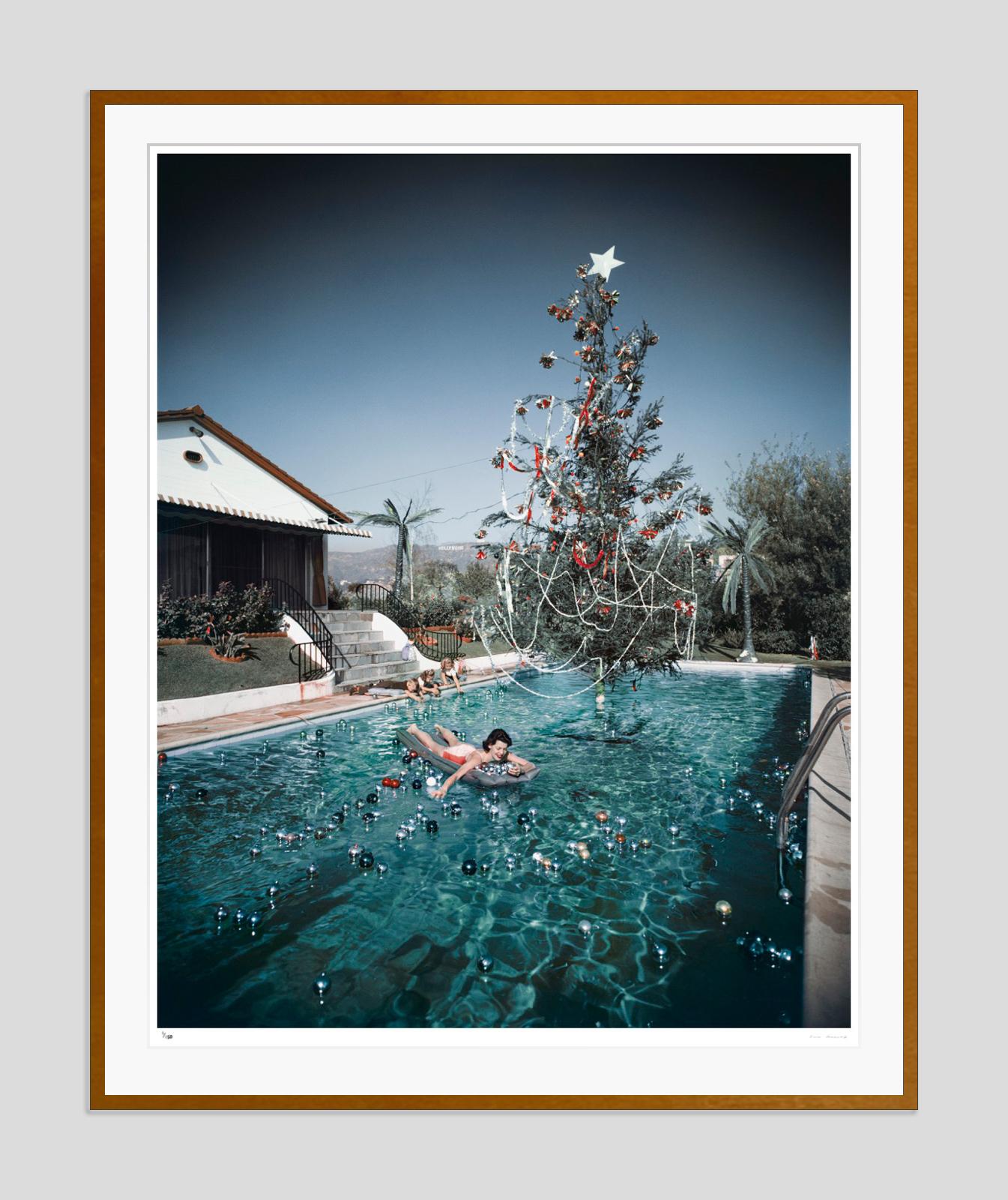Christmas Swim 1954 Slim Aarons Estate Stamped Edition For Sale 3
