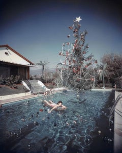Vintage 'Christmas Swim' 1954 Slim Aarons Limited Edition Estate Stamped Print