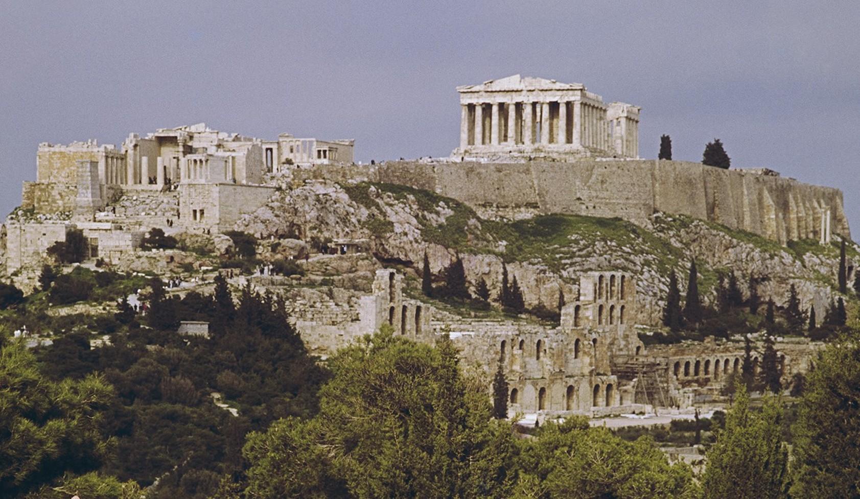 Civilized Snooze, 1970 - Slim Aarons Greece Ancient Acropolis Grecian Landscape For Sale 3
