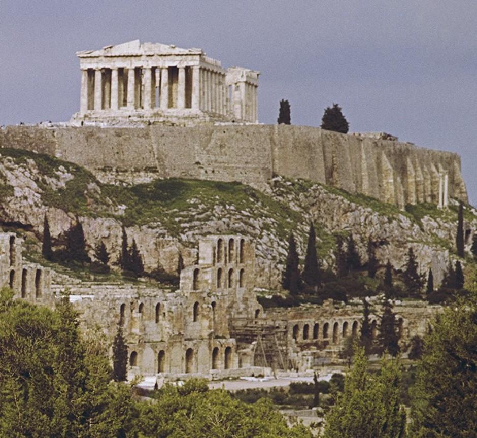 Civilized Snooze, 1970 - Slim Aarons Greece Ancient Acropolis Grecian Landscape For Sale 4