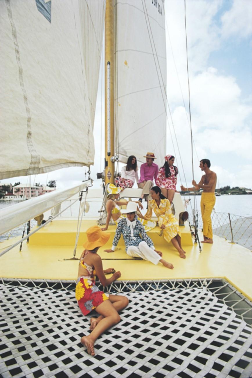 Colourful Crew, 1970 - Holidaymakers Sailing in Bermuda on a Yellow Yacht