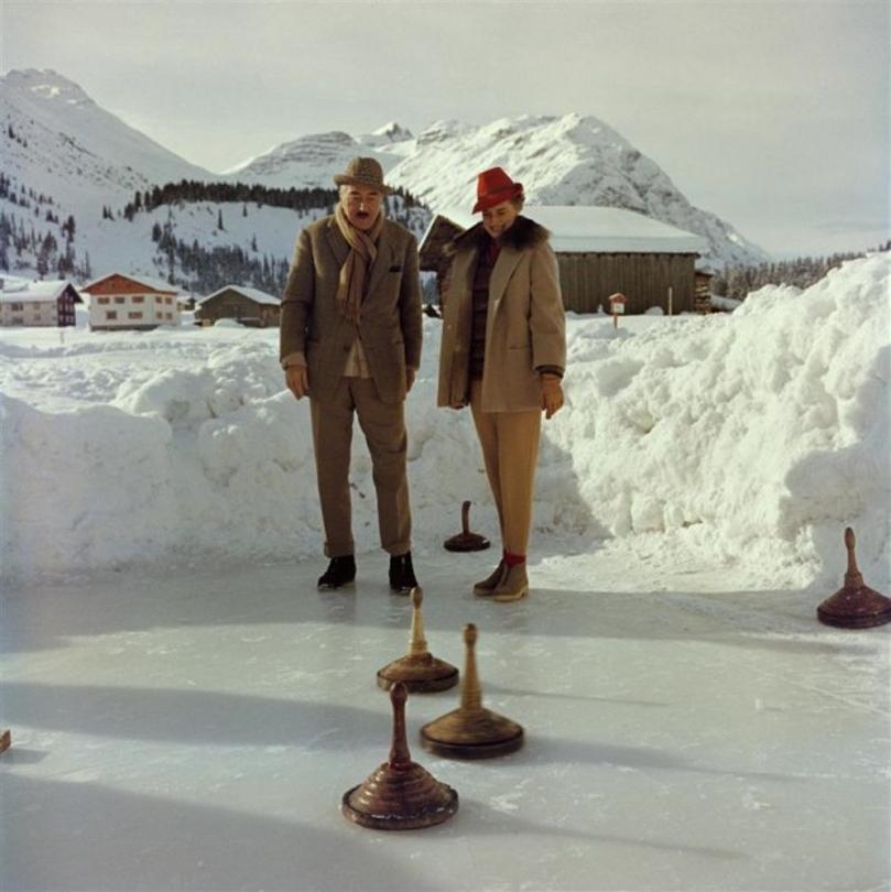 Curling
1961
by Slim Aarons

Slim Aarons Limited Estate Edition

Heinrich Dite and Leonie Heller play a variety of curling in Lech, Austria.

unframed
c type print
printed 2023
20 x 20"  - paper size


Limited to 150 prints only – regardless of