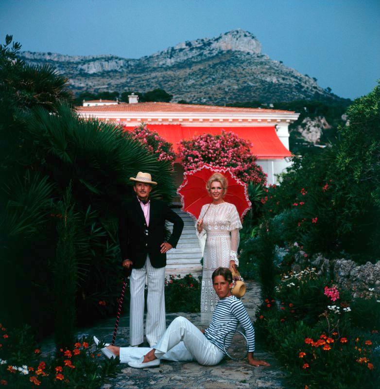 Slim Aarons Color Photograph - De Rosieres Family (1975) - Limited Estate Stamped 
