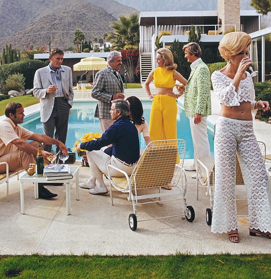 Desert House Party 1970 offizieller Slim Aarons Estate, gestempelte Auflage im Angebot 1