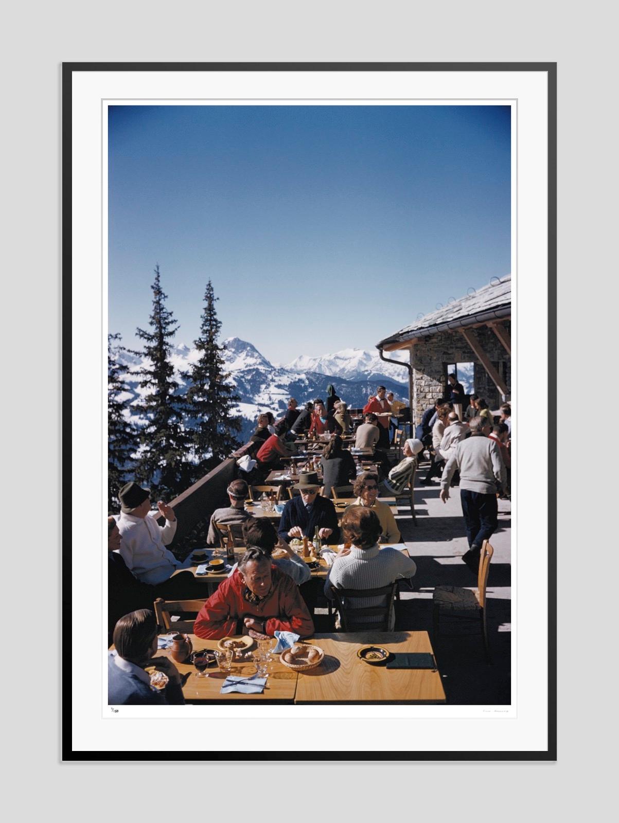Dining In Gstaad 1961 Slim Aarons Estate Stamped Edition  For Sale 2
