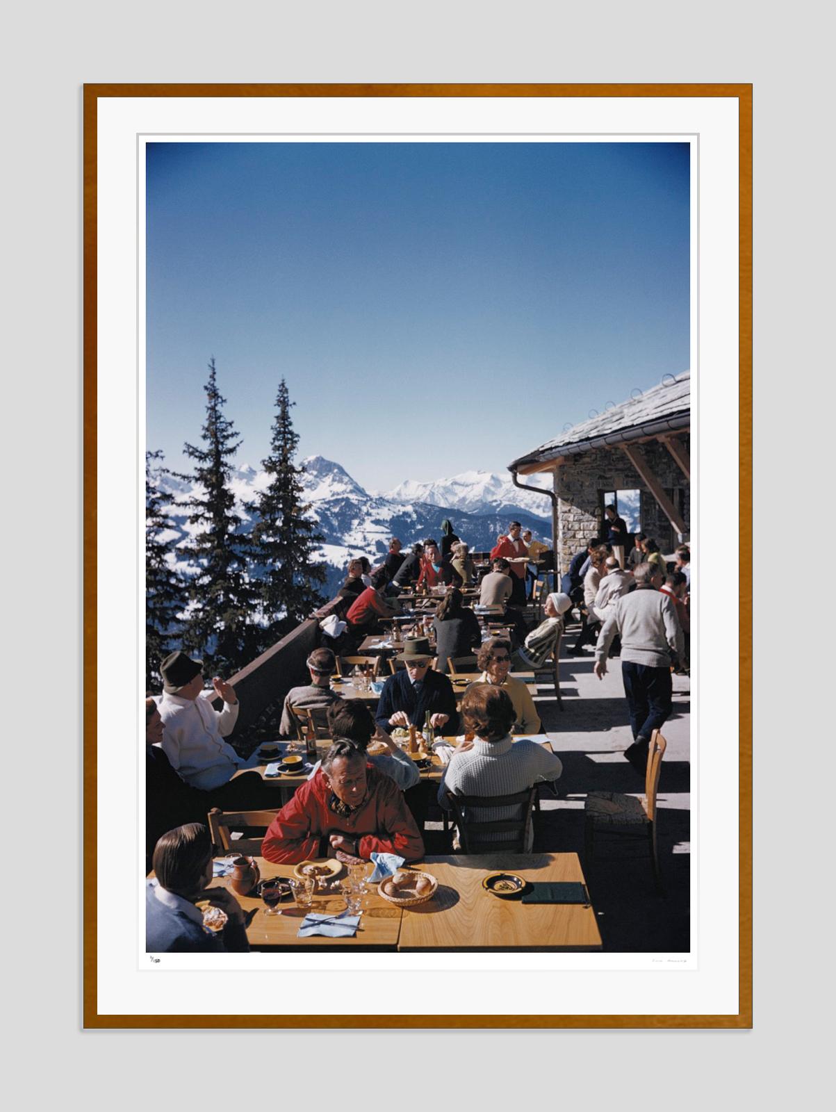 Dining In Gstaad 1961 Slim Aarons Estate Stamped Edition  For Sale 3