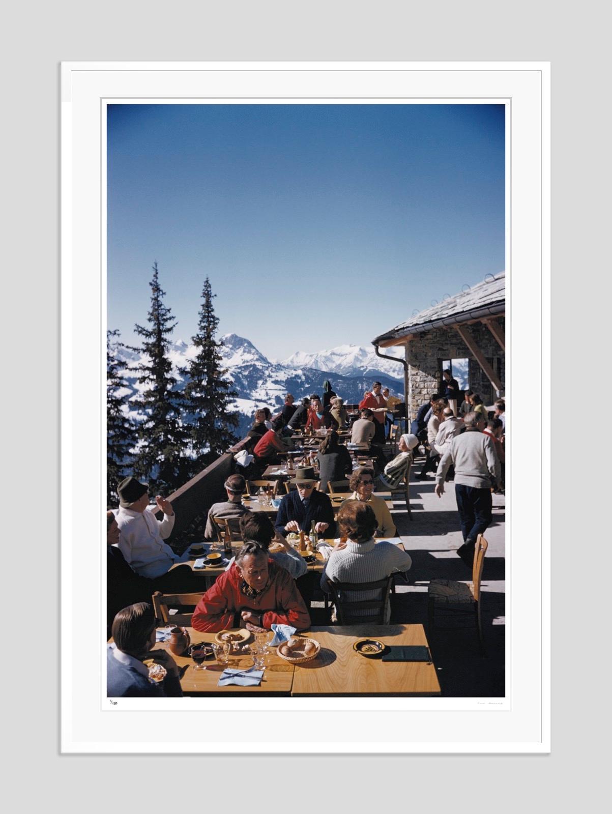 Dining In Gstaad 1961 Slim Aarons Estate Stamped Edition  For Sale 4