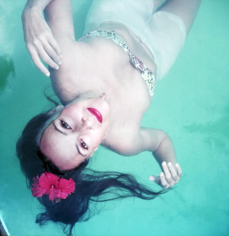 Slim Aarons Color Photograph - Dolores Del Rio (1952) - Limited Estate Stamped  