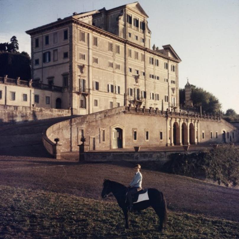 Don Giovanni 
1955
by Slim Aarons

Slim Aarons Limited Estate Edition

Don Giovanni, the son of Prince Aldobrandini rides his favourite Shetland pony in the grounds of the family’s ancestral home in Frascati, Italy, circa 1955. 

unframed
c type