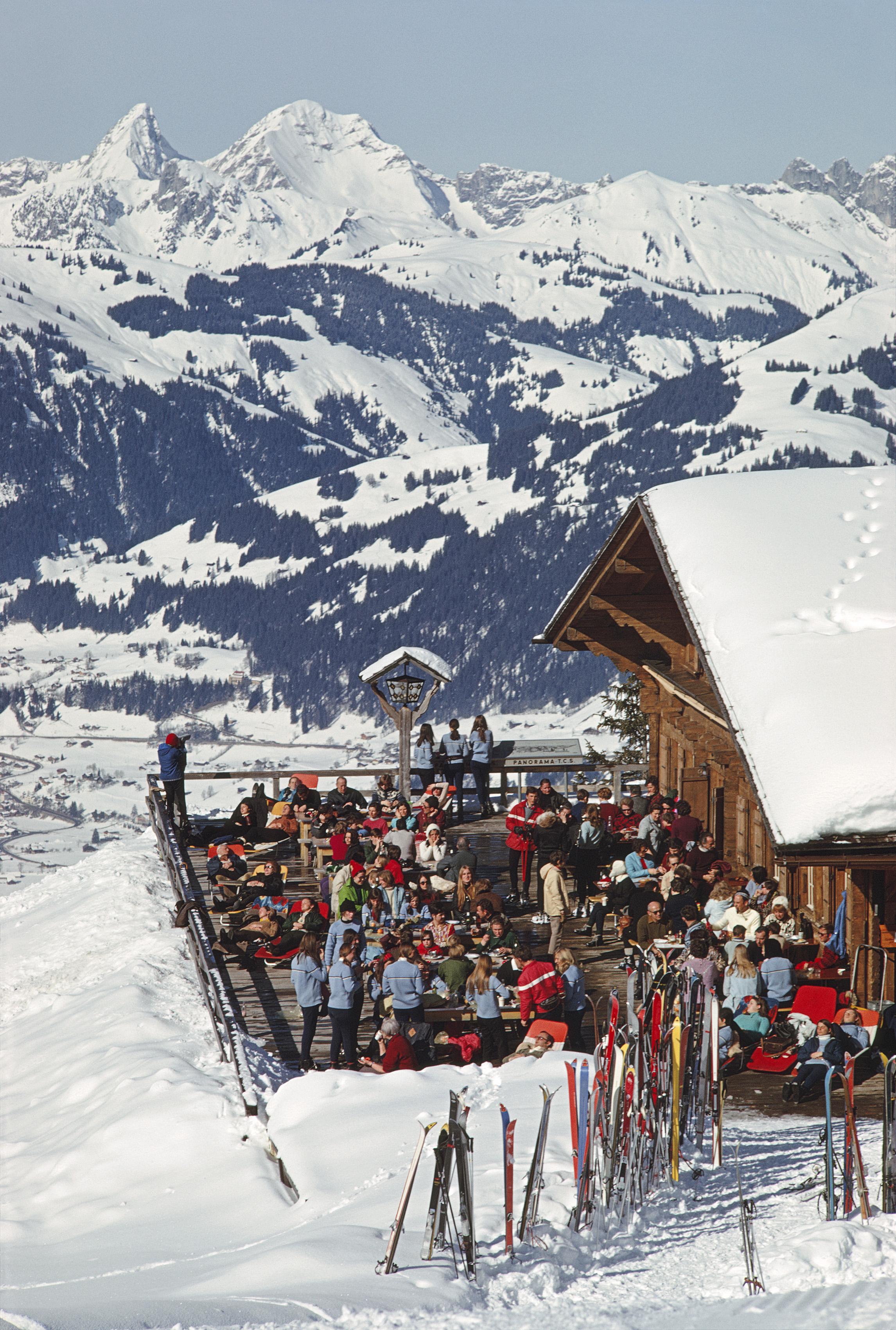 Slim Aarons Portrait Photograph - Eagle Club, Estate Edition, Midcentury Gstaad Ski Photography