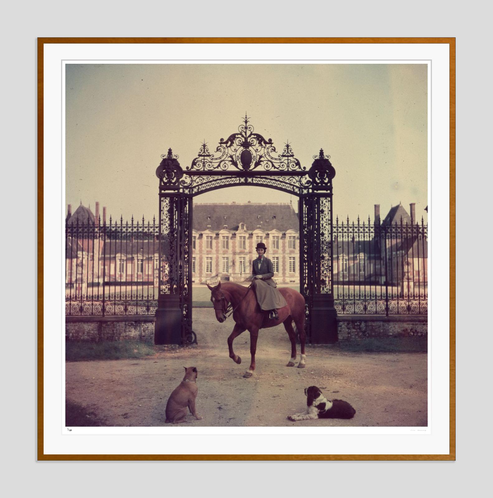 Equestrian Entrance 1957 Slim Aarons Estate Stamped Edition  For Sale 1