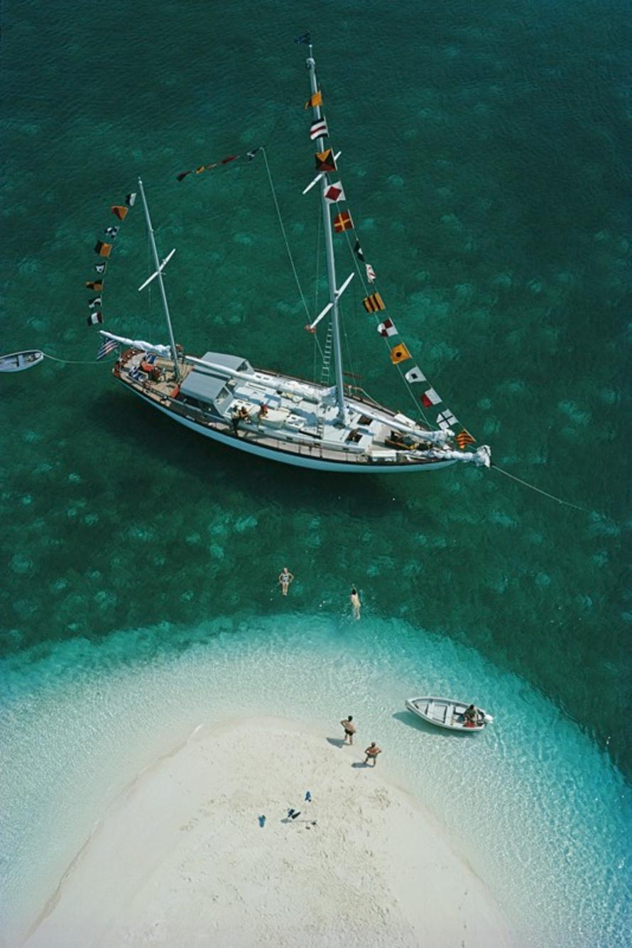 Exuma Holiday 
1964
by Slim Aarons

Slim Aarons Limited Estate Edition

A yachting holiday on Exuma in the Bahamas, April 1964.

unframed
c type print
printed 2023
24 x 20"  - paper size

Limited to 150 prints only – regardless of paper size

blind