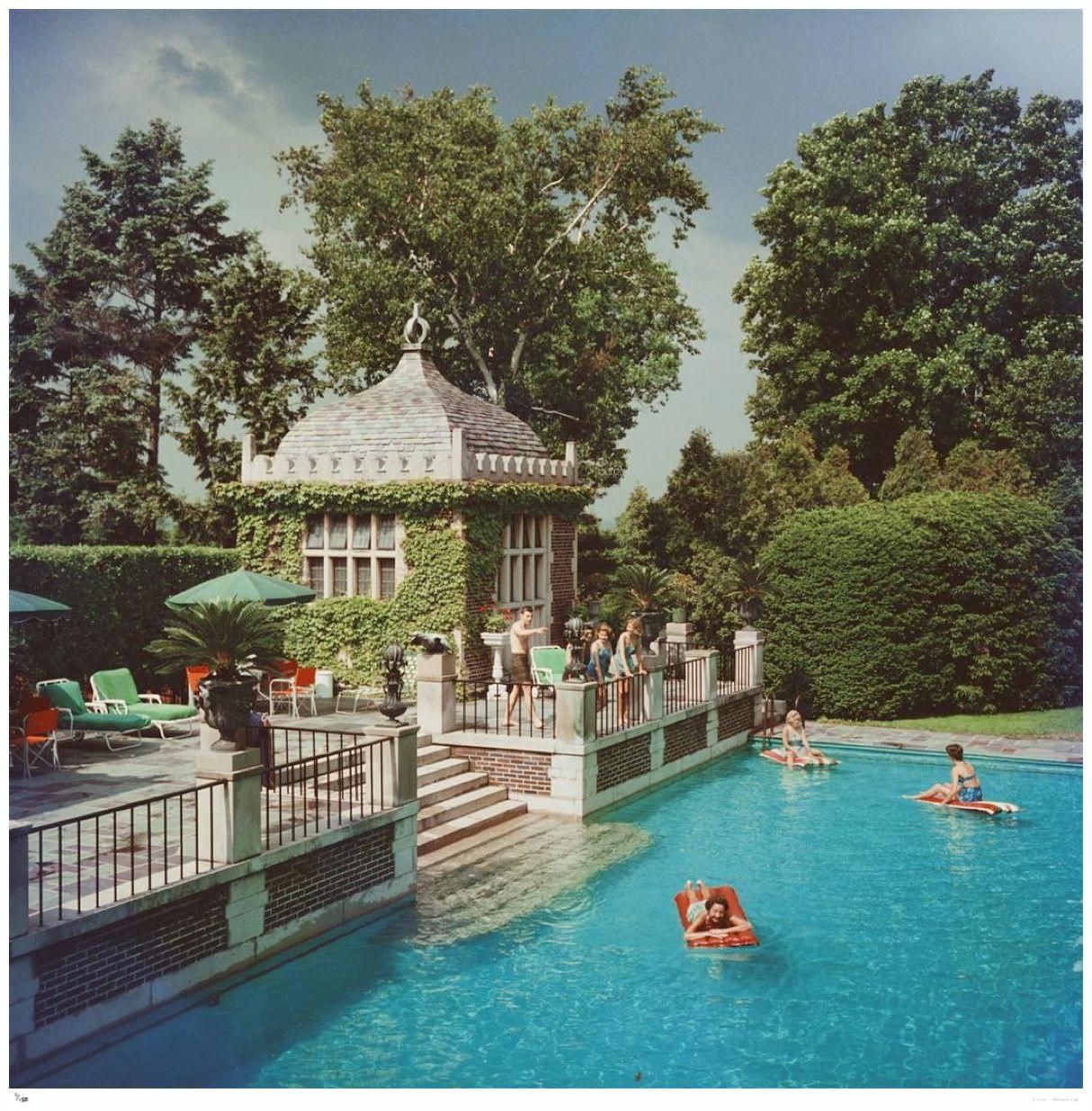 Piscine familiale 1960 - Slim Aarons Estate Stamped
