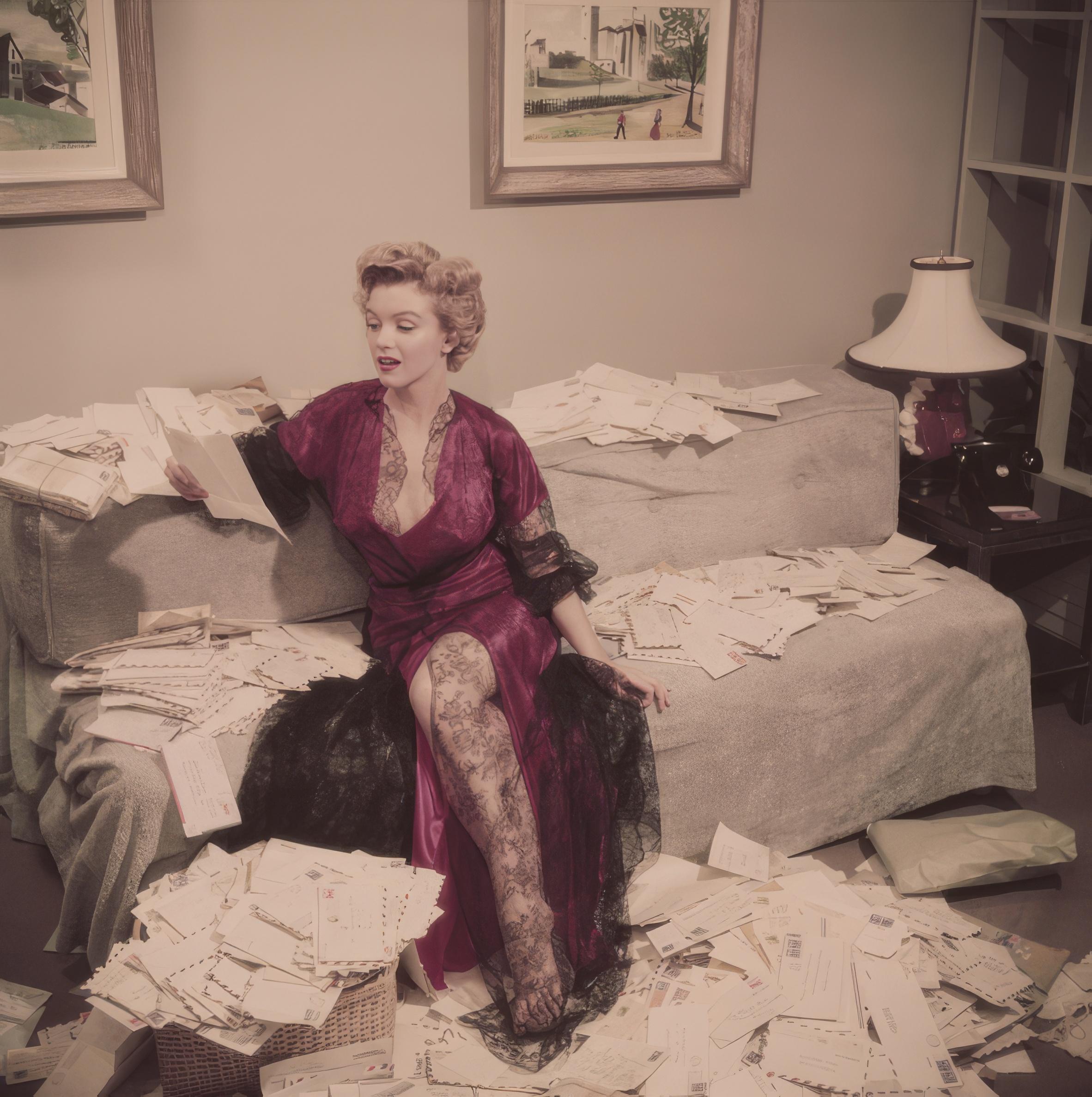 Slim Aarons Figurative Photograph - Fan Mail, Marilyn Monroe (Aarons Estate Edition)