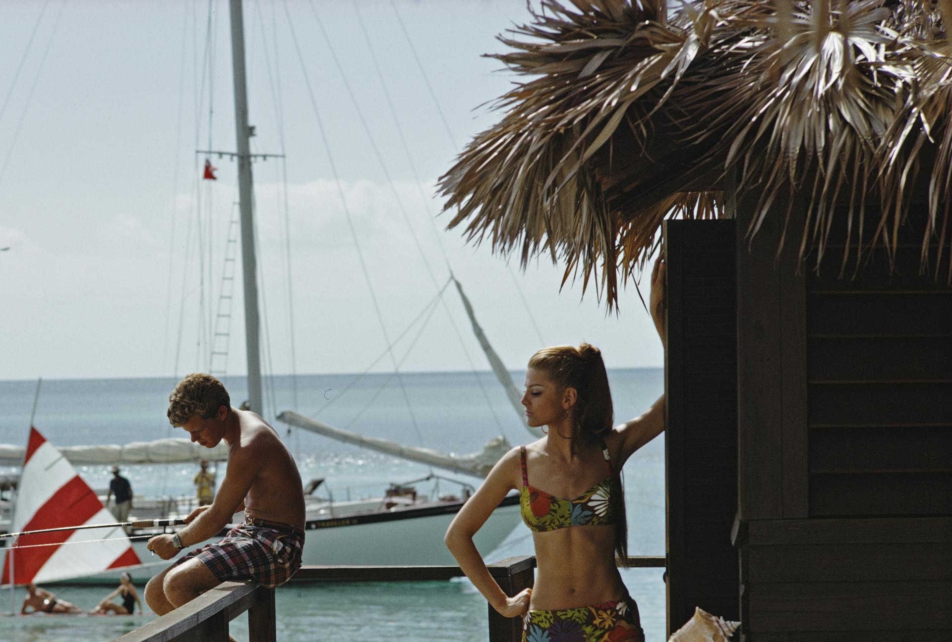 Fishing On Honeymoon Porch, Bahamas, Estate Edition, Portrait Photograph For Sale 2