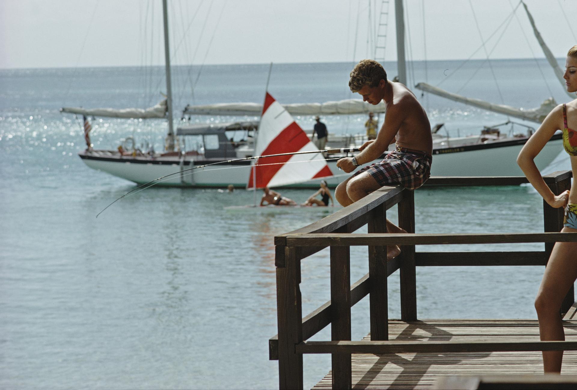 Fishing On Honeymoon Porch, Bahamas, Estate Edition, Portrait Photograph For Sale 4