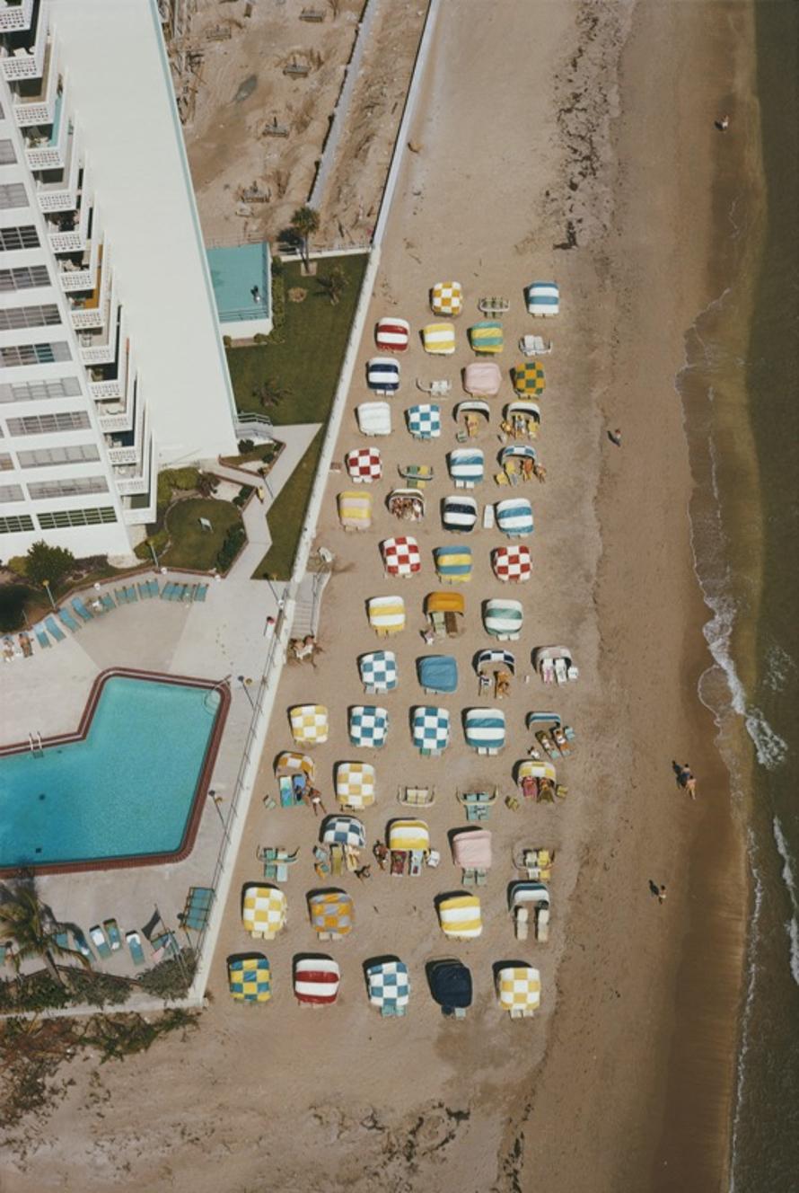 Fort Lauderdale Beach 
1970
by Slim Aarons

Slim Aarons Limited Estate Edition

An aerial view of a beach resort in Fort Lauderdale, Florida, February 1970.

unframed
c type print
printed 2023
24 x 20"  - paper size

Limited to 150 prints only –